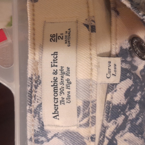Abercrombie and fitch the 90s straight ultra high rise blue white floral.size 26 - Picture 3 of 4